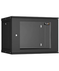 Шкафы и стойки: Настенный разборный шкаф TLK TWI-096045-R-G-BK 19", 9U, стеклянная дверь, Ш600хВ436хГ450мм, 1 пара монтажных направляющих, черный фотографии