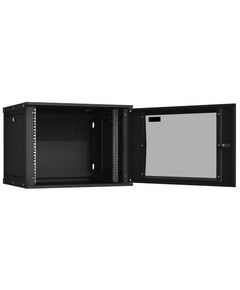 Купить Настенный разборный шкаф TLK TWI-096045-R-G-BK 19", 9U, стеклянная дверь, Ш600хВ436хГ450мм, 1 пара монтажных направляющих, черный, изображение 2 в компании Зеон