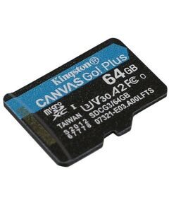 Secure Digital карты: microSDXC карта памяти Kingston 64Gb A2 V30 UHS-I U3 + microSD-->SD Adapter [SDCG3/64GB] фотографии