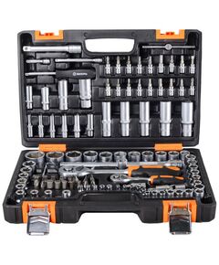 Наборы инструментов и ключи: Набор инструментов Вихрь 1/2", 1/4", CrV, в кейсе 108 предметов фотографии