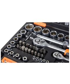 Наборы инструментов и ключи: Набор инструментов Вихрь 1/2", 1/4", CrV, в кейсе 108 предметов фотографии