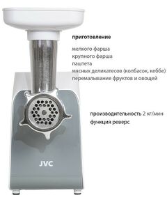 Купить Мясорубка JVC JK-MG125 1800Вт, реверс, изображение 5 в компании Зеон