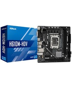 Материнские платы: Материнская плата ASRock H610M-HDV LGA1700 <H610> PCI-E Dsub+HDMI+DP GbLAN SATA MicroATX 2DDR4 (RTL) фотографии