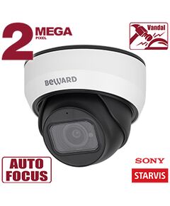 Купить IP-камера Beward SV2012DZ 2 Мп, 1/2.8" КМОП Sony Starvis, 0.002 лк (день)/0.001 лк (ночь), 2xWDR до 120 дБ, 3 потока H.265/Н.264 HP/MP/BP, MJPEG, 30к/с, 1920x1080, моторизованный объектив 2.7-13.5, автофокус, электромеханический ИК-фильтр, ИК-подсветка (д в компании Зеон