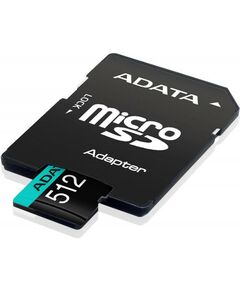 Secure Digital карты: Карта памяти micro SDXC AData Premier Pro 512Gb UHS-I U3, 100 МБ/с, Class 10, переходник SD [AUSDX512GUI3V30SA2-RA1] фотографии