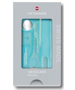 Купить Швейцарская карта Victorinox SwissCard Nailcare бирюзовый полупрозрачный коробка подарочная [0.7240.T21], изображение 5 в компании Зеон