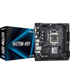 Купить Материнская плата ASRock H470M-HDV LGA1200  PCI-E Dsub+DVI+HDMI GbLAN SATA MicroATX 2DDR4 RTL, изображение 2 в компании Зеон