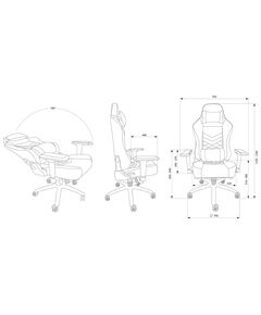 Купить Кресло игровое Cactus CS-CHR-0112BL-M с вибромассажем черный эко.кожа с подголов. крестов. черный, изображение 10 в компании Зеон