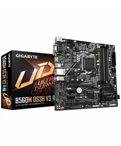 Купить Материнская плата GigaByte B560M DS3H V3 LGA1200 B560 PCI-E DVI+HDMI+DP GbLAN SATA MicroATX 4DDR4 в компании Зеон