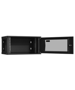 Купить Настенный разборный шкаф TLK TWI-066035-R-G-BK 19", 6U, стеклянная дверь, Ш600хВ303хГ350мм, 1 пара монтажных направляющих, черный, изображение 2 в компании Зеон