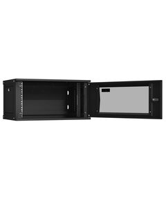 Купить Настенный разборный шкаф TLK TWI-066035-R-G-BK 19", 6U, стеклянная дверь, Ш600хВ303хГ350мм, 1 пара монтажных направляющих, черный, изображение 3 в компании Зеон