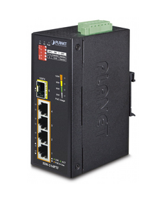 Купить Индустриальный PoE коммутатор для монтажа в DIN-рейку Planet ISW-514PTF IP30 4-Port/TP + 1-Port Fiber(SFP) POE в компании Зеон