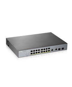 Купить Коммутатор ZyXEL GS1350-18HP-EU0101F L2 PoE + switch for IP cameras, 16xGE PoE +, 2xCombo (SFP / RJ-45), PoE budget 250 W, изображение 2 в компании Зеон