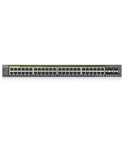 Купить Коммутатор ZyXEL GS2220-50HP-EU0101F Hybrid L2 PoE+ Switch, 19 "rack, 44xGE PoE +, 4xCombo (SFP / RJ-45 PoE+), 2xSFP, 375W PoE Budget, Standalone / Cloud Management, изображение 4 в компании Зеон