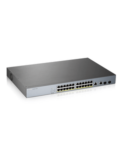 Купить Коммутатор ZyXEL GS1350-26HP-EU0101F L2 PoE + switch for IP cameras, 24xGE PoE +, 2xCombo (SFP / RJ-45), PoE budget 375 W, изображение 2 в компании Зеон