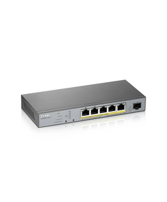 Купить Коммутатор ZyXEL GS1350-6HP-EU0101F L2 PoE + for IP cameras, 4xGE PoE+, 1xGE PoE++ (802.3bt), 1xSFP, PoE budget 60 W, изображение 2 в компании Зеон