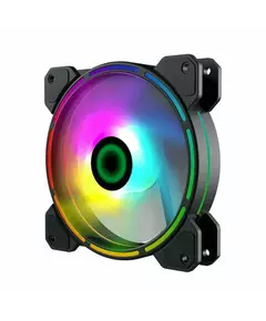 Купить Кулер для корпуса ПК GameMax FN-12Rainbow-D 12CM ARGB Rainbow Fan, Dual rings+centre ARGB LEDs, 3pin+4Pin connector, изображение 2 в компании Зеон