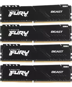 Купить Память оперативная Kingston Fury Beast Black 64Gb Kit 4*16Gb PC4-28800 DDR4 CL18 DIMM [KF436C18BBK4/64], изображение 6 в компании Зеон