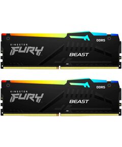 Купить Память оперативная Kingston FURY Beast RGB XMP 64Gb Kit 2*32Gb PC5-48000 DDR5 CL40 DIMM [KF560C40BBAK2-64] в компании Зеон