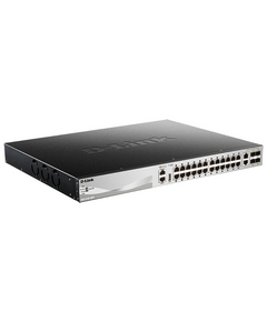 Купить Коммутатор D-link DGS-3130-30PS/B1A Managed L3 Stackable Switch 24x1000Base-T PoE, 2x10GBase-T, 4x10GBase-X SFP+, PoE Budget 370W (740W with DPS-700), Surge 6KV, CLI, 1000Base-T Management, RJ45 Console, USB, RPS, Dying Gasp в компании Зеон