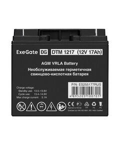 Купить Аккумулятор Exegate DTM 1217 12V, 17Ah, клеммы F3, болт М5 с гайкой [ES255177RUS], изображение 2 в компании Зеон