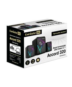 Купить Акустическая система 2.1 Exegate Accord 320 5Вт+2х3Вт, питание USB, 150-20000Гц, черный, RGB подсветка, Color Box [EX289867RUS], изображение 3 в компании Зеон