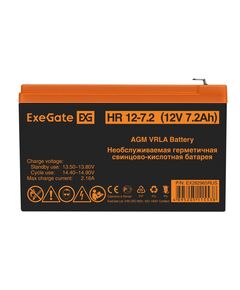 Купить Аккумулятор для UPS Exegate HR 12-7.2 12V, 7.2Ah [EX282965RUS], изображение 2 в компании Зеон