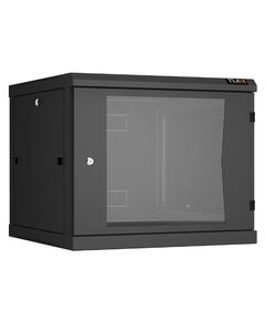 Купить Настенный разборный шкаф TLK TWC-096060-R-G-BK 19", 9U, стеклянная дверь, Ш600хВ503хГ600мм, 2 пары монтажных направляющих, черный в компании Зеон