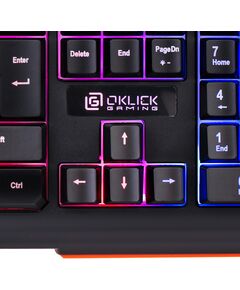 Купить Клавиатура Oklick 717G BLACK DEATH Черный/серый, USB, Multimedia for gamer, LED [476395], изображение 6 в компании Зеон