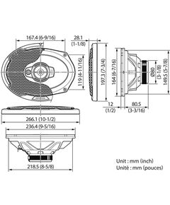 Купить Колонки автомобильные Kenwood KFC-PS6976 550Вт, 88дБ, 4Ом, 16x23см, коаксиальные трехполосные в компании Зеон