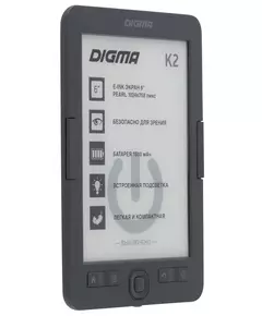 Купить Электронная книга Digma K2G 6" E-ink HD Pearl 758x1024 600MHz/4Gb/microSDHC/подсветка дисплея темно-серый, изображение 2 в компании Зеон