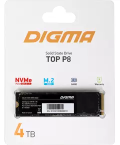 Купить SSD-накопитель Digma 4Tb Top P8 PCIe 4.0 x4 M.2 2280 [DGST4004TP83T], изображение 3 в компании Зеон