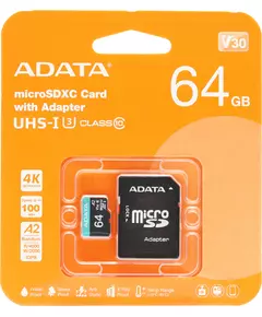 Купить Карта памяти microSDXC AData 64Gb Premier Pro + адаптер [AUSDX64GUI3V30SA2-RA1], изображение 3 в компании Зеон