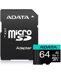 Купить Карта памяти microSDXC AData 64Gb Premier Pro + адаптер [AUSDX64GUI3V30SA2-RA1] в компании Зеон