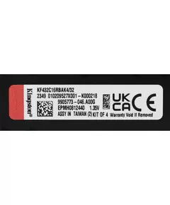 Купить Оперативная память Kingston Fury Renegade RGB Gaming 32Gb Kit 4x8Gb DDR4 3200MHz PC4-25600 CL16 DIMM 288-pin 1.35В single rank с радиатором RTL [KF432C16RBAK4/32], изображение 9 в компании Зеон