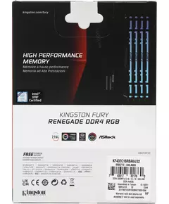 Купить Оперативная память Kingston Fury Renegade RGB Gaming 32Gb Kit 4x8Gb DDR4 3200MHz PC4-25600 CL16 DIMM 288-pin 1.35В single rank с радиатором RTL [KF432C16RBAK4/32], изображение 7 в компании Зеон