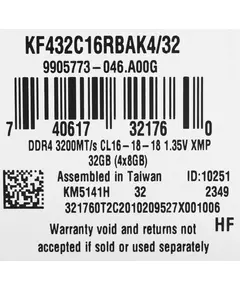 Купить Оперативная память Kingston Fury Renegade RGB Gaming 32Gb Kit 4x8Gb DDR4 3200MHz PC4-25600 CL16 DIMM 288-pin 1.35В single rank с радиатором RTL [KF432C16RBAK4/32], изображение 8 в компании Зеон