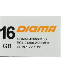 Купить Память Digma 16Gb DDR4 2666MHz PC4-21300 CL19 DIMM 288-pin 1.2В single rank RTL [DGMAD42666016S], изображение 10 в компании Зеон