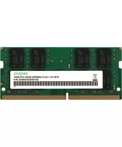 Купить Модуль памяти Digma 16Gb DDR4 3200MHz PC4-25600 CL22 SO-DIMM 260-pin 1.2В dual rank RTL [DGMAS43200016D] в компании Зеон