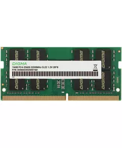 Купить Модуль памяти Digma 16Gb DDR4 3200MHz PC4-25600 CL22 SO-DIMM 260-pin 1.2В dual rank RTL [DGMAS43200016D], изображение 2 в компании Зеон