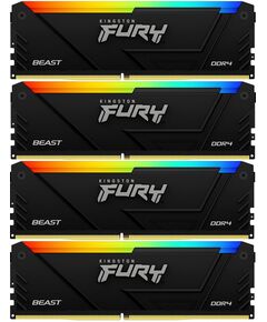 Купить Оперативная память Kingston Fury Beast RGB Gaming 32Gb Kit 4x8Gb DDR4 3200MHz PC4-25600 CL16 DIMM 288-pin 1.35В dual rank с радиатором RTL [KF432C16BB2AK4/32], изображение 2 в компании Зеон