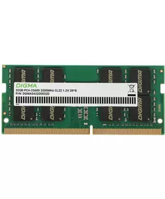 Купить Модуль памяти Digma 32Gb DDR4 3200MHz PC4-25600 CL22 SO-DIMM 260-pin 1.2В dual rank RTL [DGMAS43200032D] в компании Зеон