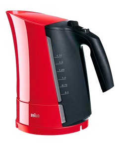 Купить Чайник BRAUN Multiquick 3 WK 300 Red 1.6 л, 2200Вт, закрытая спираль,пластик, фильтр, шнур 0.7м в компании Зеон