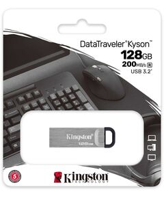 Купить Флеш-диск Kingston DataTraveler Kyson 128Gb USB3.2 серебристый/черный [DTKN/128GB], изображение 3 в компании Зеон