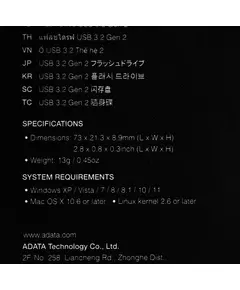 Купить Флеш-диск AData 256Gb UE800 Type-C USB3.2 серебристый [AELI-UE800-256G-CSG], изображение 8 в компании Зеон