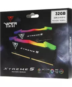 Купить Оперативная память Patriot Viper Xtreme RGB Gaming 32Gb Kit 2x16Gb DDR5 7600MHz PC5-60800 CL36 DIMM 288-pin 1.45В с радиатором RTL [PVXR532G76C36K], изображение 4 в компании Зеон