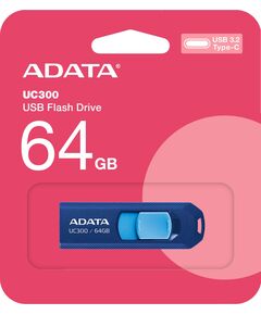 Купить Флеш-диск AData 64Gb UC300 Type-C USB3.2 синий/голубой [ACHO-UC300-64G-RNB/BU], изображение 2 в компании Зеон