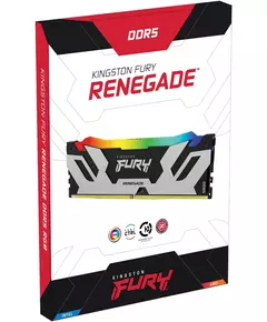 Купить Память Kingston Fury Renegade Silver/Black RGB Gaming 24Gb DDR5 7200MHz PC5-57600 CL38 DIMM 288-pin 1.45В single rank с радиатором RTL [KF572C38RSA-24], изображение 3 в компании Зеон