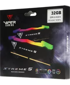 Купить Память Patriot Viper Xtreme RGB Gaming 32Gb Kit 2x16Gb DDR5 7800MHz PC5-62400 CL38 DIMM 288-pin 1.45В с радиатором RTL [PVXR532G78C38K], изображение 14 в компании Зеон