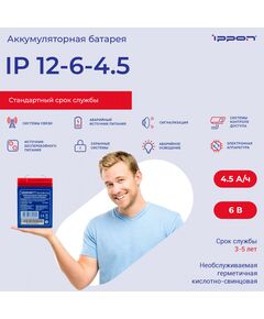 Купить Батарея для ИБП Ippon IP6-4.5 6В 4.5Ач [769317], изображение 9 в компании Зеон